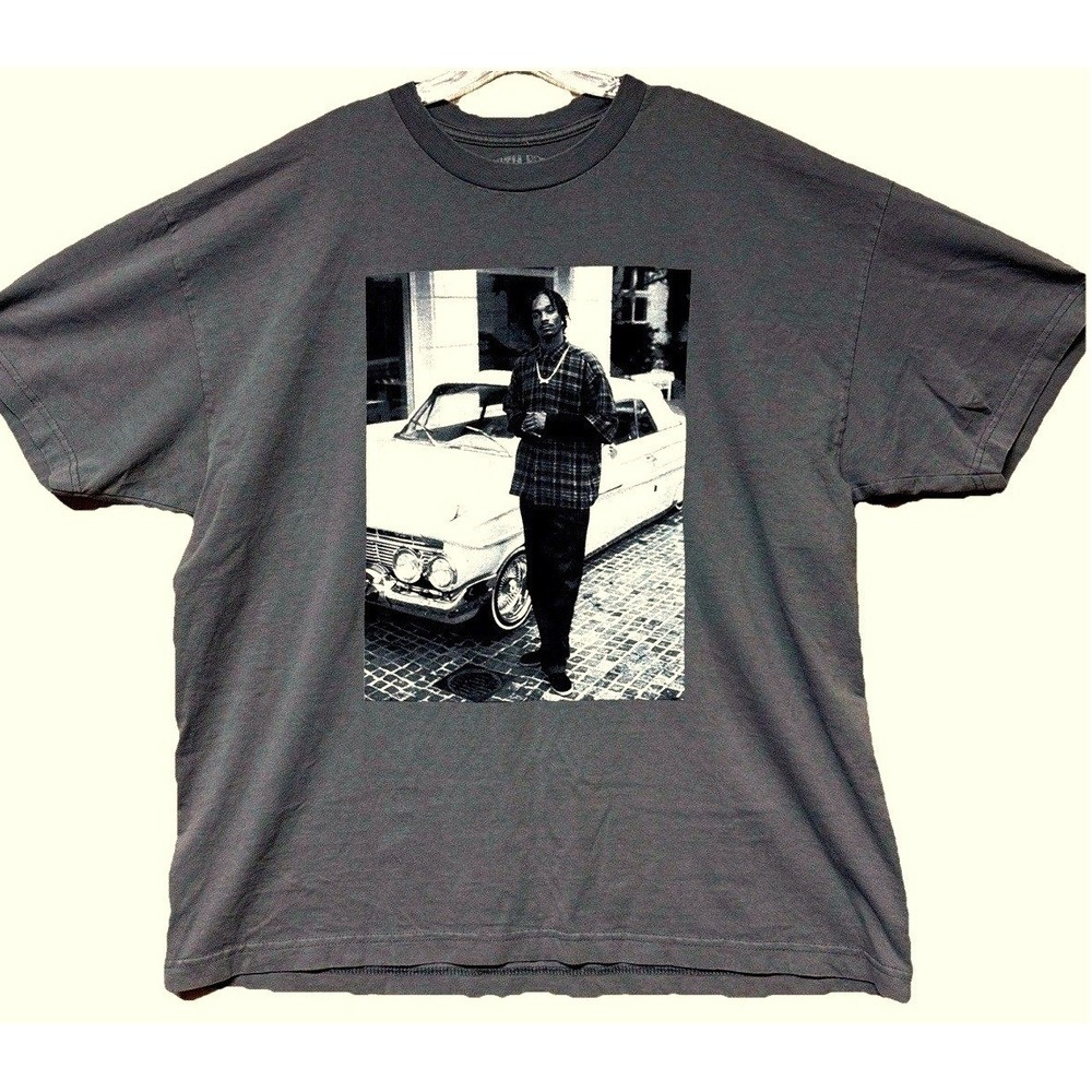 Snoop Dogg Death Row Records‎ Graphic T-Shirt Gray Mens Large Old English Gothic